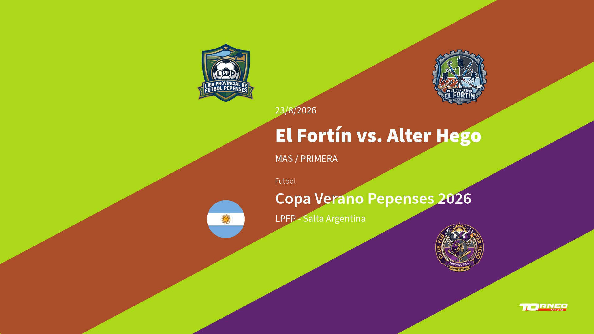2026/08/25 Liga Pepenses - Primera MASC - El Fortín vs. Alter Hego